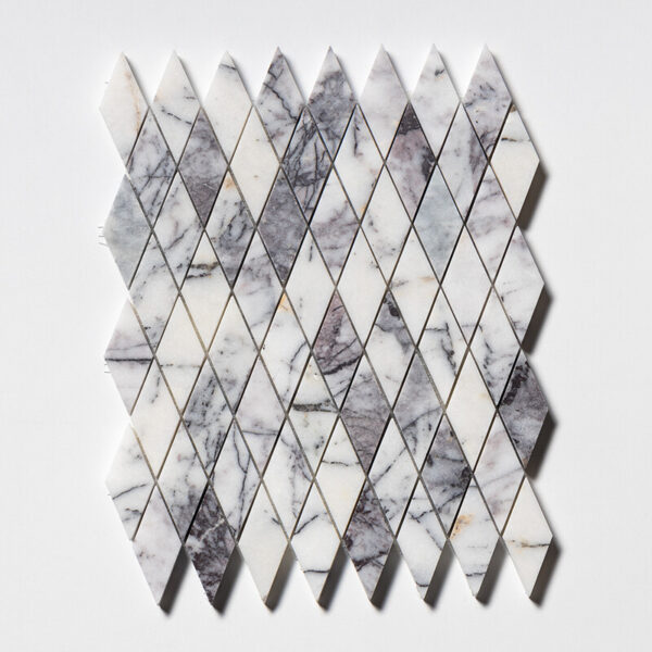 Lilac Honed Rhomboid Marble Mosaic